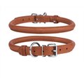 CollarDirect Rolled Leather Dog Collar, Brown, Small: 9 to 11-in neck, 3/8-in wide