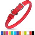 CollarDirect Rolled Leather Dog Collar, Red, XX-Small: 6 to 6-in neck, 3/8-in wide