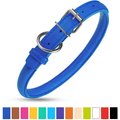 CollarDirect Rolled Leather Dog Collar, Navy Blue, X-Large: 16 to 18-in neck, 9/16-in wide