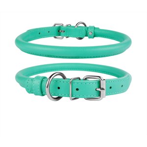 CollarDirect Rolled Leather Dog Collar, Mint Green, X-Small: 7 to 8-in neck, 3/8-in wide
