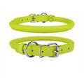 CollarDirect Rolled Leather Dog Collar, Lime Green, Large: 14 to 16-in neck, 1/2-in wide
