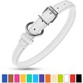 CollarDirect Rolled Leather Dog Collar, White, Large: 14 to 16-in neck, 1/2-in wide