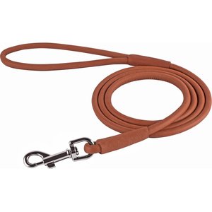 CollarDirect Rolled Leather Dog Leash, Small, Brown, 6-ft
