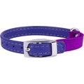 CollarDirect Leather Cat Collar with Bell, Purple, Medium: 9 to 11-in neck, 3/8-in wide