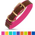 CollarDirect Soft Padded Leather Dog Collar, Pink, Small
