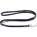 CollarDirect Multifunctional Leather Dog Leash, Black, 6-ft long, 9/16-in wide