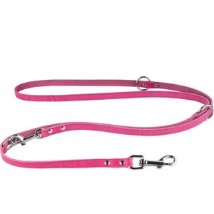 CollarDirect Multifunctional Leather Dog Leash, Pink, 6-ft long, 9/16-in wide