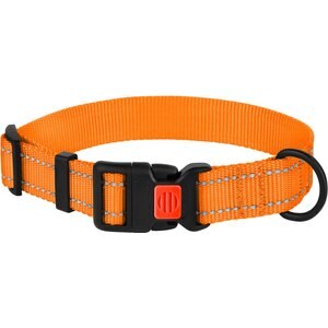 CollarDirect Adjustable Reflective Nylon Dog Collar, Orange, X-Small