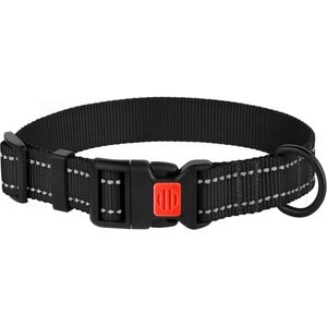 CollarDirect Adjustable Reflective Nylon Dog Collar, Black, X-Small