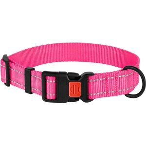 CollarDirect Adjustable Reflective Nylon Dog Collar, Pink, X-Small