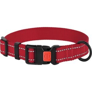CollarDirect Adjustable Reflective Nylon Dog Collar, Red, Medium