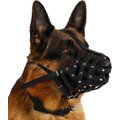 CollarDirect Leather German Shepherd & Doberman Dog Muzzle, Black, Large