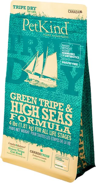 PetKind Green Tripe & High Seas Formula Dry Cat Food, 4-lb bag slide 1 of 2