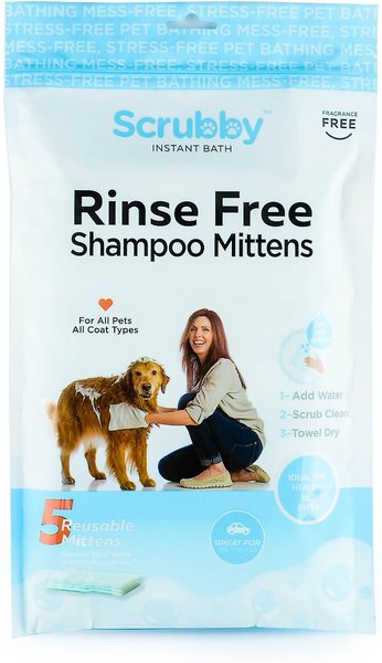 Scrubby Instant Bath Rinse Free Dog Shampoo Mittens, 5 count slide 1 of 10