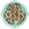 Outward Hound Non-Skid Plastic Slow Feeder Dog Bowl, Mint, 0.75-cup