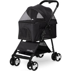 Paws & Pals 2-in-1 Detachable Dog & Cat Stroller & Carrier, Black