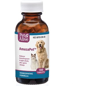 PetAlive AmazaPet Homeopathic Medicine for Asthma for Cats & Dogs, 180 count