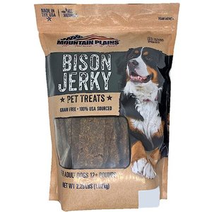 Mountain Plains All American Pet Treats Bison Jerky Grain-Free Dog Treats, 2.25-lb bag