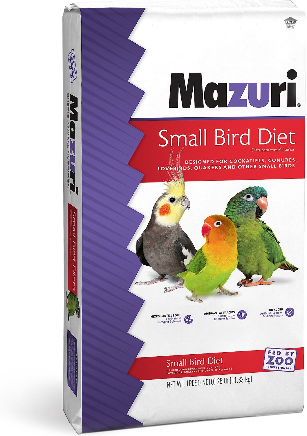 Mazuri Small Bird Food, 25lb bag