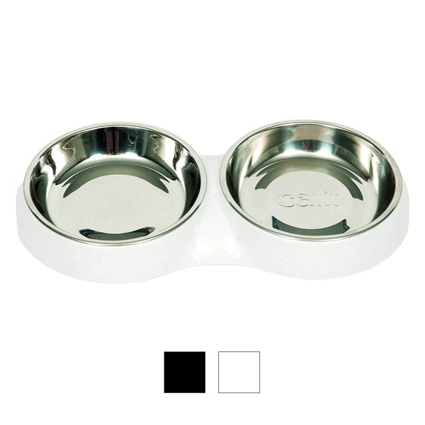Catit Food Double Stainless Steel Cat Dish, White, 0.83-cup slide 1 of 4