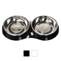 Catit Food Double Stainless Steel Cat Dish, Black, 0.83-cup