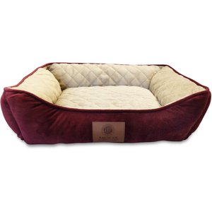 American Kennel Club AKC Self-Heating Bolster Cat & Dog Bed, Burg