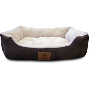 American Kennel Club AKC Burlap Bolster Cat & Dog Bed, Brown