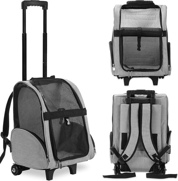 KOPEKS Deluxe Travel Airline-Approved Dog & Cat Carrier Backpack, Grey slide 1 of 3