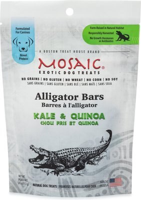Mosaic Alligator Bars Kale & Quinoa Exotic Dog Treats, slide 1 of 1