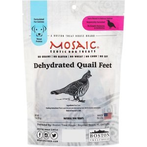 Mosaic Dehydrated Quail Feet Dog Treats, 3-oz pouch