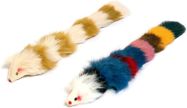 Iconic Pet Fur Weasel Squeaky Chaser Cat Toy, 2 count slide 1 of 6