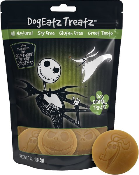 Team Treatz Disney DogEatz Nightmare Before Christmas Rawhide-Free Dental Dog Treats, 7-oz bag, Count Varies slide 1 of 7