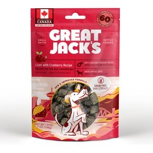 Great Jack's Big Bitz Liver & Cranberry Recipe Grain-Free Dog Treats, 7-oz bag