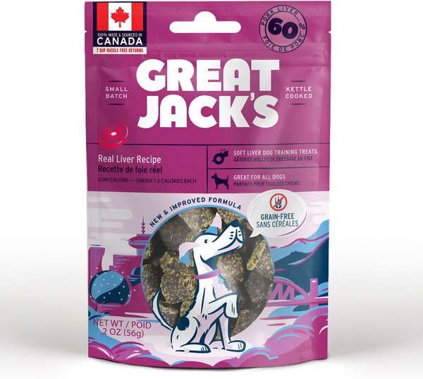 Great Jack's Big Bitz Liver Recipe Grain-Free Dog Treats, 2-oz bag slide 1 of 7