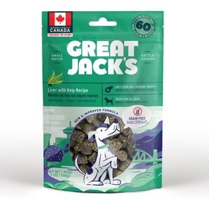 Great Jack's Big Bitz Liver & Kelp Recipe Grain-Free Dog Treats, 7-oz bag