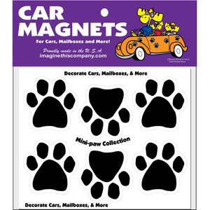 Imagine This Company Mini-Paws Car Magnet, 6 count, Black