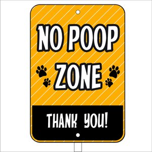 Imagine This Company "No Poop Zone" Garden Sign, Mini