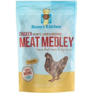 Remy's Kitchen Chicken Hearts, Liver & Gizzards Meat Medley Freeze-Dried Dog & Cat Treats, 3-oz bag