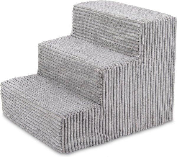 Best Pet Supplies Corduroy & Foam Cat & Dog Stairs, Gray, Small slide 1 of 5