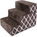 Best Pet Supplies Lattice Print Foldable Foam Cat & Dog Stairs, Chocolate Brown, Small