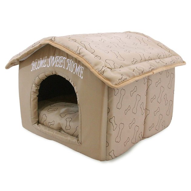 BEST PET SUPPLIES Home Sweet Home Plush Covered Cat & Dog Bed