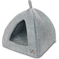 Best Pet Supplies Linen Tent Covered Cat & Dog Bed, Gray, Medium