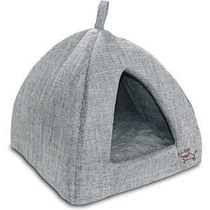 Best Pet Supplies Linen Tent Covered Cat & Dog Bed, Gray, X-Large