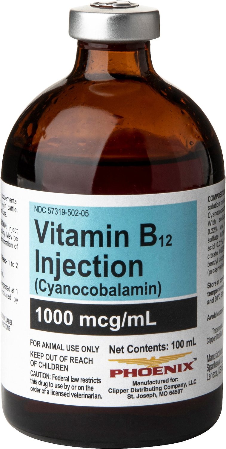 Phalanx meer en meer Van toepassing zijn VITAMIN B12 (Generic) Injectable Solution, 1000-mcg, 100-mL vial - Chewy.com