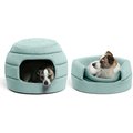 Best Friends by Sheri 2-in-1 Honeycomb Hut Covered/Bolster Cat & Dog Bed, Tide Pool, Standard