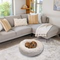 Best Friends by Sheri Calming Lux Fur Donut Cuddler Bolster Cat & Dog Bed, Oyster, Small