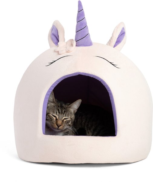 Best Friends by Sheri Novelty Hut Covered Cat & Dog Bed, Unicorn slide 1 of 6