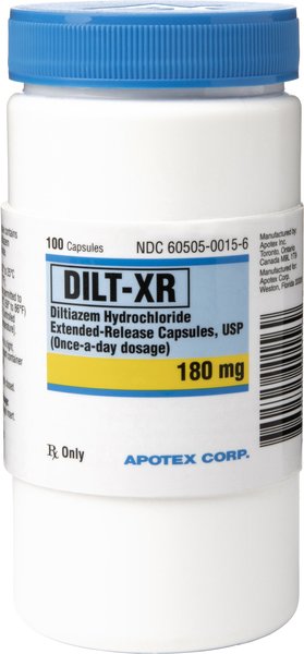 DILT-XR (Diltiazem Hydrochloride) Extended-Release Capsules, 180-mg, 1 capsule slide 1 of 6