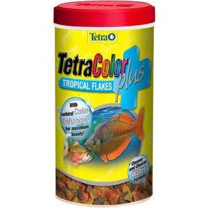 Tetra TetraColor Plus Tropical Flakes Fish Food, 7.06-oz bottle