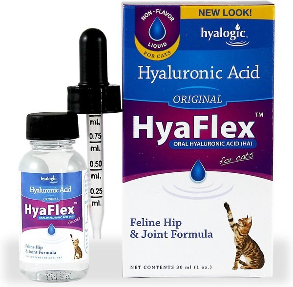 HyaFlex Hyalogic Hyaluronic Acid Hip & Joint Formula Cat Supplement, 1-oz bottle slide 1 of 3